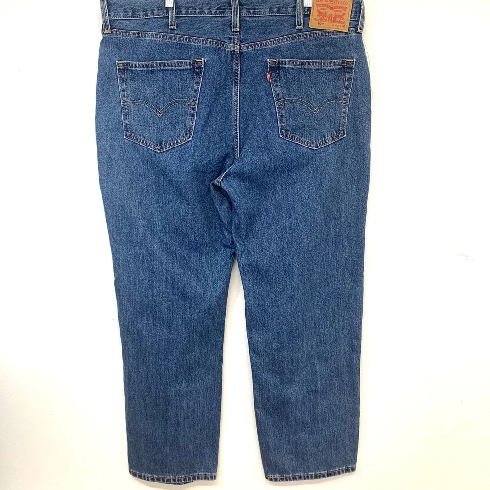 Levis 550 Relaxed Fit Mens Jeans 40x30 (fit 40x29) Blue Medium Wash  Straight